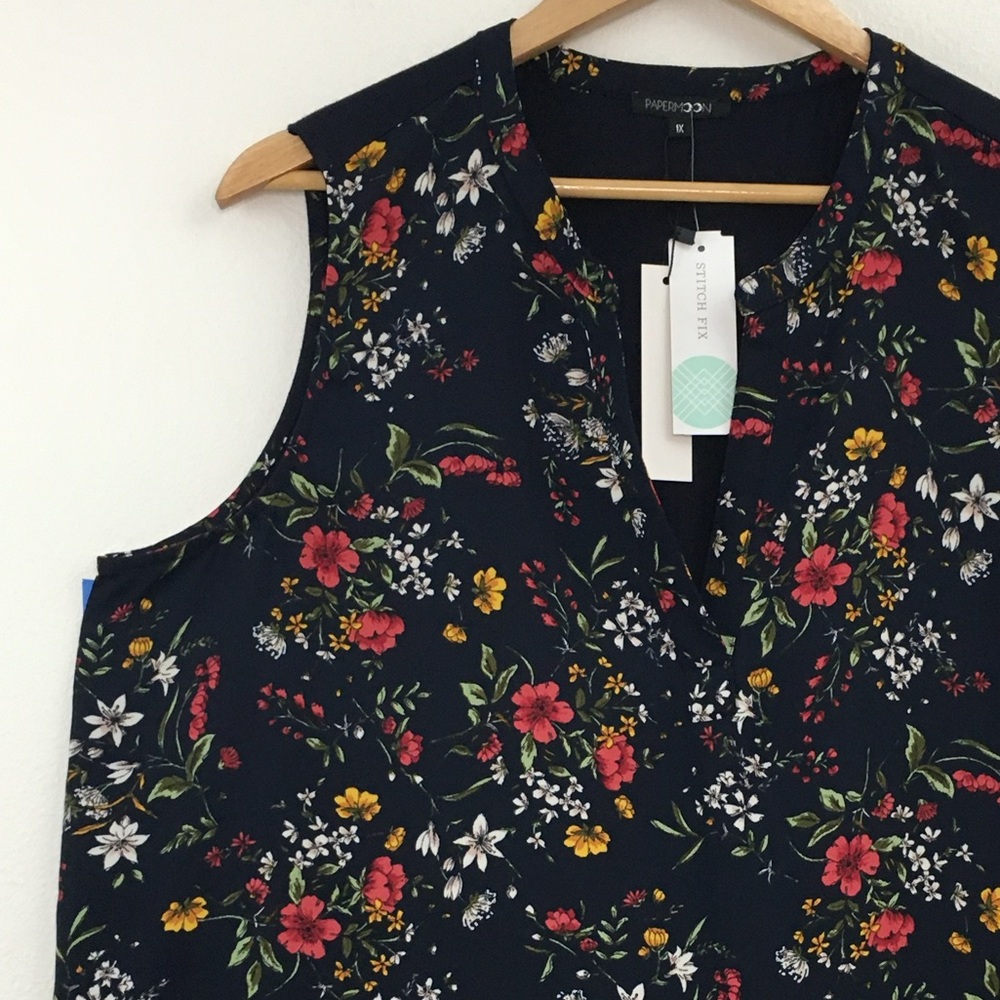 Papermoon | Floral Sleeveless Top - Black